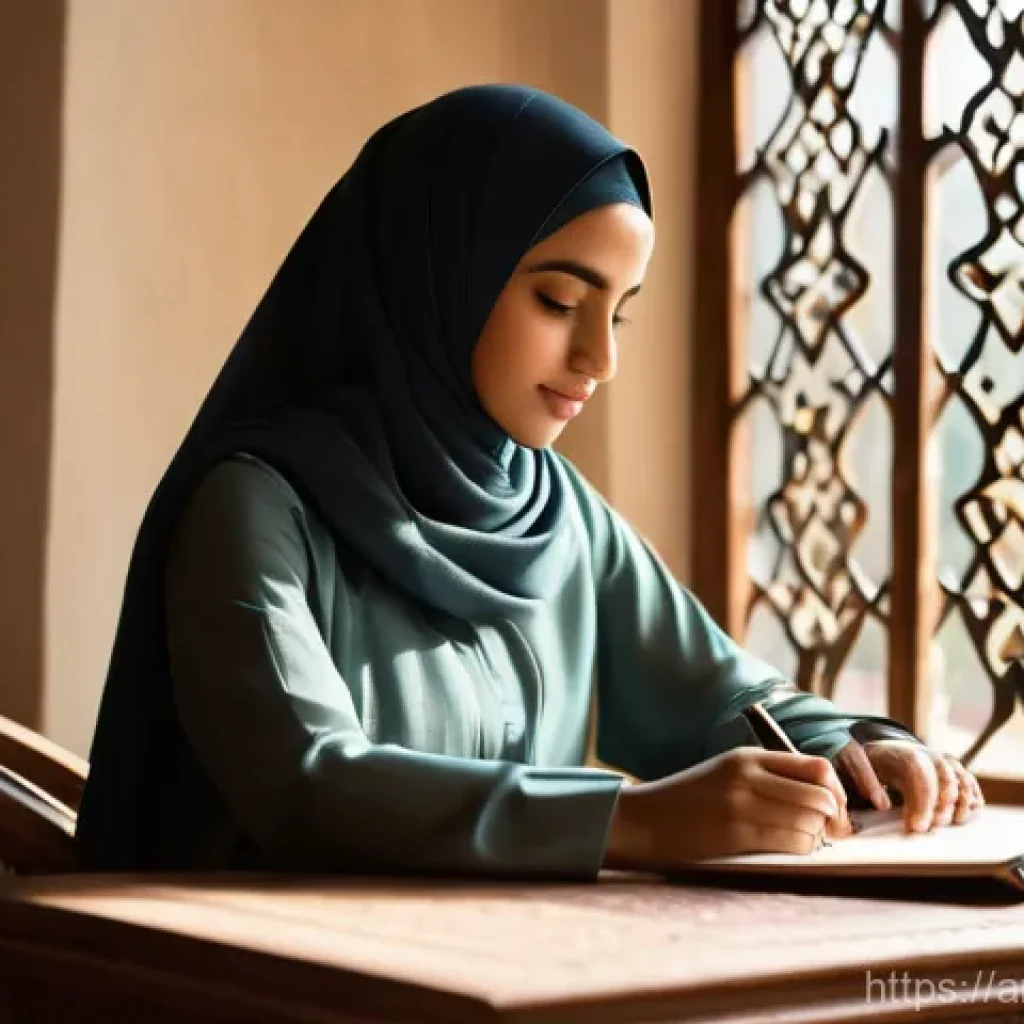 좌절 내성 훈련의 주기적 점검 - **Prompt:** A young Arab woman in her mid-20s, wearing a modest yet stylish long-sleeved dress and a...