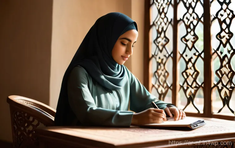 좌절 내성 훈련의 주기적 점검 - **Prompt:** A young Arab woman in her mid-20s, wearing a modest yet stylish long-sleeved dress and a...